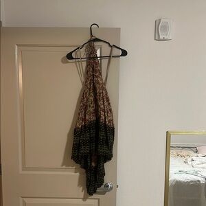 Free People Brown and Black Lace Accents Dress